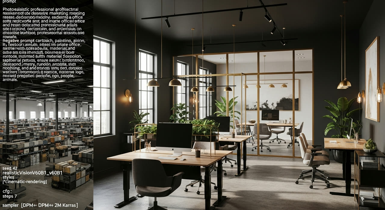 Coworking offices upstairs